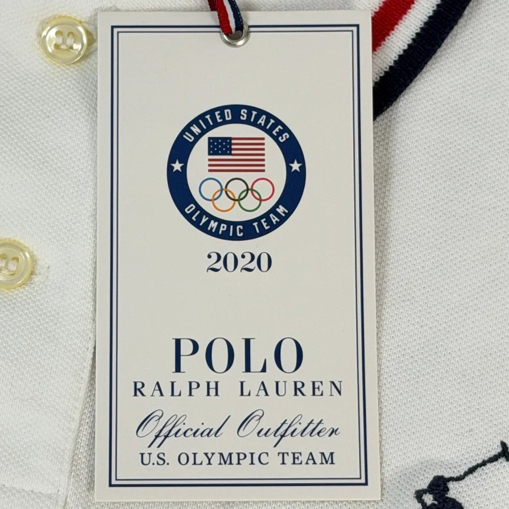 Polo Ralph Lauren 2020 US Olympic Team Polo White XL NWT Made in USA Big Pony